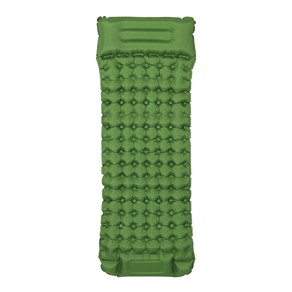 Weisshorn Self Inflating Mattress Camping Sleeping Mat Air Bed Pad Single Pillow CAMP-C-MAT-INF-BEE-S-GN