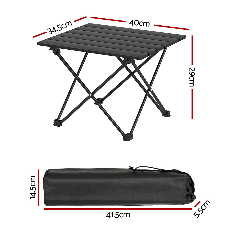 Weisshorn Folding Camping Table 40CM Roll Up Outdoor Picnic BBQ Aluminium Desk CAMP-C-T-ALUM-40