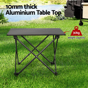 Weisshorn Folding Camping Table 40CM Roll Up Outdoor Picnic BBQ Aluminium Desk CAMP-C-T-ALUM-40