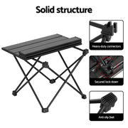 Weisshorn Folding Camping Table 40CM Roll Up Outdoor Picnic BBQ Aluminium Desk CAMP-C-T-ALUM-40