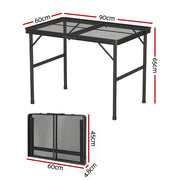 Weisshorn Folding Camping Table 90CM Portable Outdoor Picnic BBQ Aluminium Desk CAMP-C-T-ALUM-90