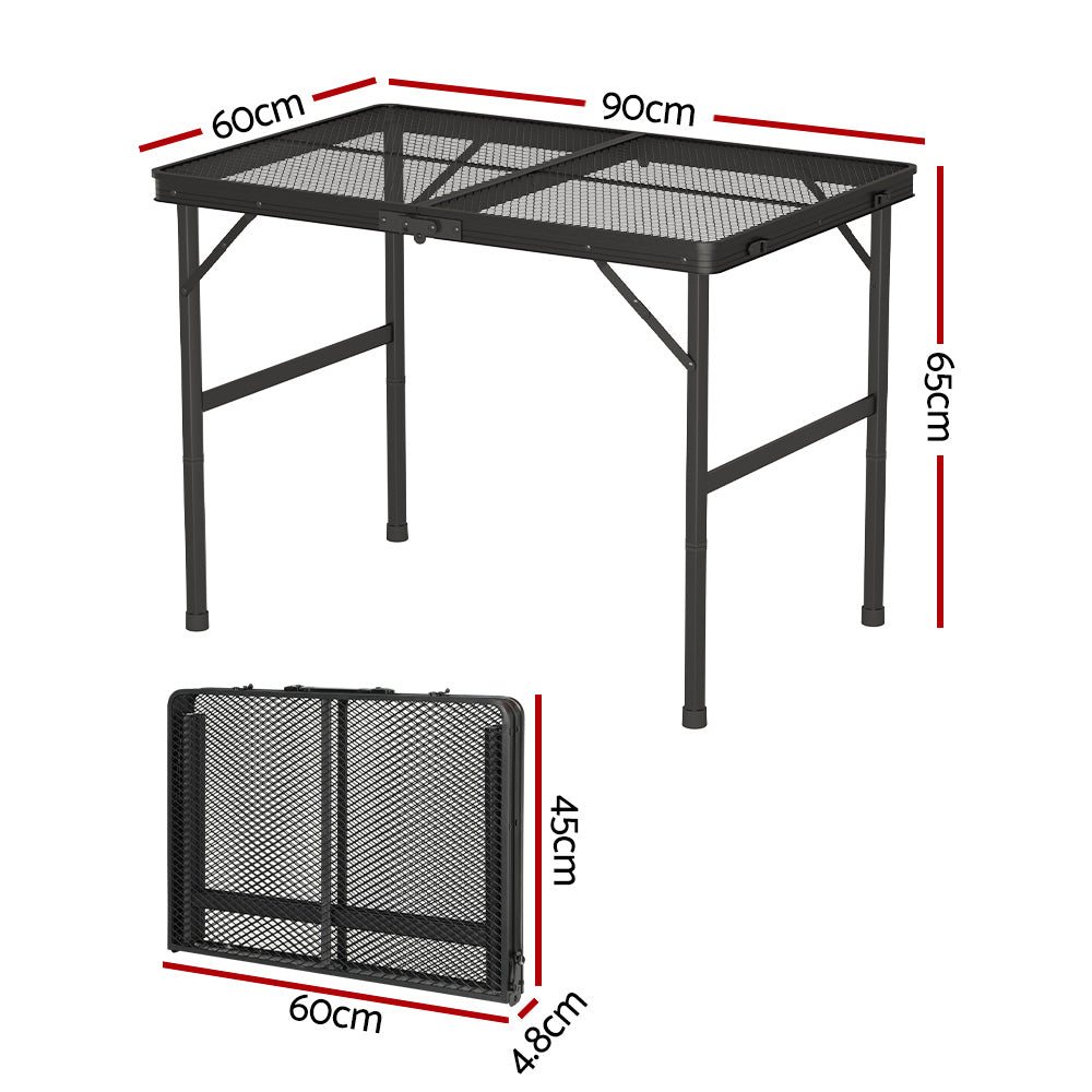 Weisshorn Folding Camping Table 90CM Portable Outdoor Picnic BBQ Aluminium Desk CAMP-C-T-ALUM-90