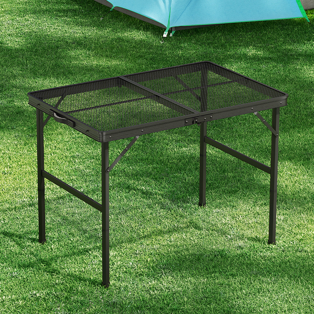 Weisshorn Folding Camping Table 90CM Portable Outdoor Picnic BBQ Aluminium Desk CAMP-C-T-ALUM-90