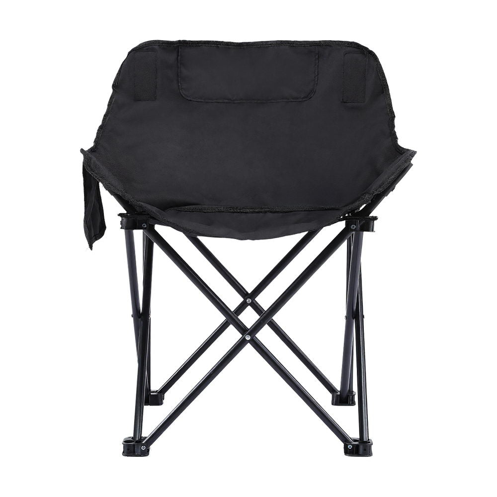 Weisshorn Folding Camping Moon Chair Portable Seat Weight Capacity 120KG Black CAMP-D-C-MOON-S-BK