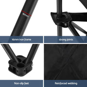 Weisshorn Folding Camping Moon Chair Portable Seat Weight Capacity 120KG Black CAMP-D-C-MOON-S-BK