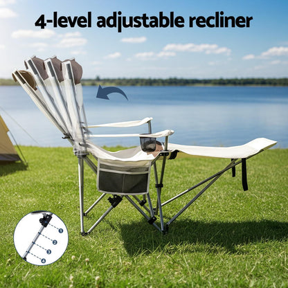 Weisshorn Camping Chair Reclining Adjustable Portable Outdoor Folding Lightweight CAMP-D-C-RCL-WHBR