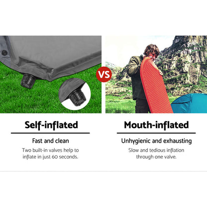 Weisshorn Self Inflating Mattress - Grey CAMP-MAT-INF-DF-GREY