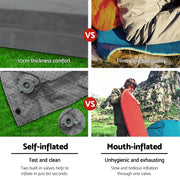Weisshorn Self Inflating Mattress 10CM Camping Sleeping Mat Air Double Grey