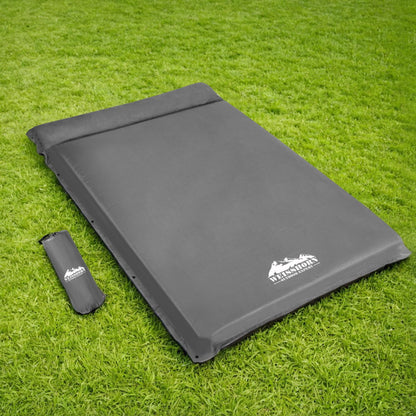 Weisshorn Self Inflating Mattress 10CM Camping Sleeping Mat Air Double Grey CAMP-MAT-SUE-DT-GREY