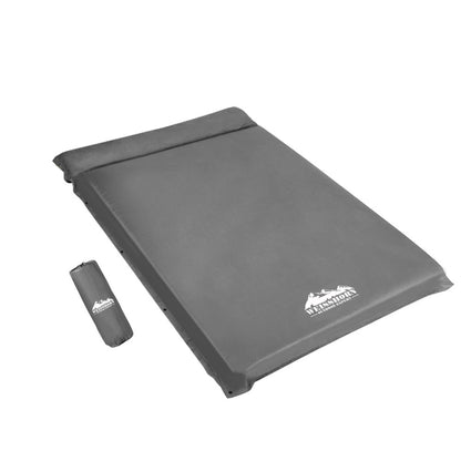 Weisshorn Self Inflating Mattress 10CM Camping Sleeping Mat Air Double Grey CAMP-MAT-SUE-DT-GREY