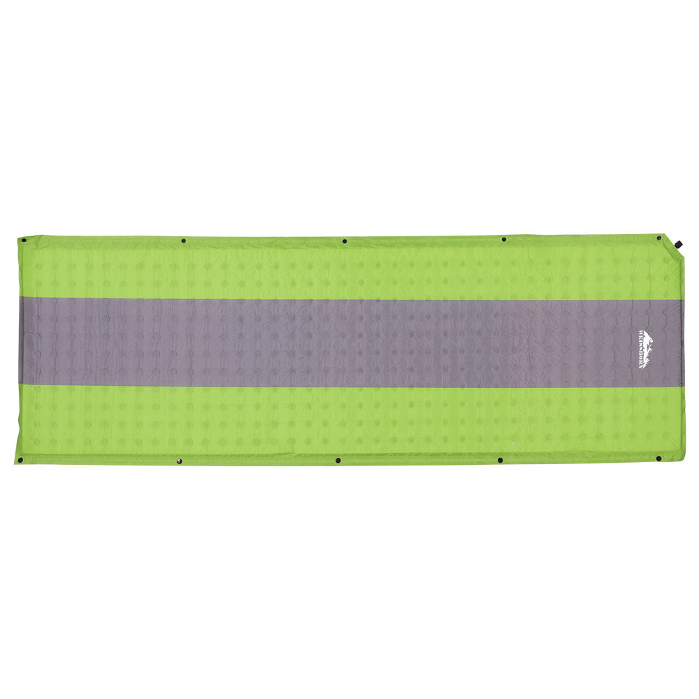 Weisshorn Self Inflating Mattress Camping Sleeping Mat Air Bed Pad Single Green CAMP-MAT-THIN-SIN-GREEN