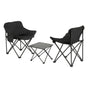 Weisshorn 3pc Camping Table Chair Set Outdoor Folding Aluminium Portable Picnic CAMP-MOON-BKX2-ALUM-40