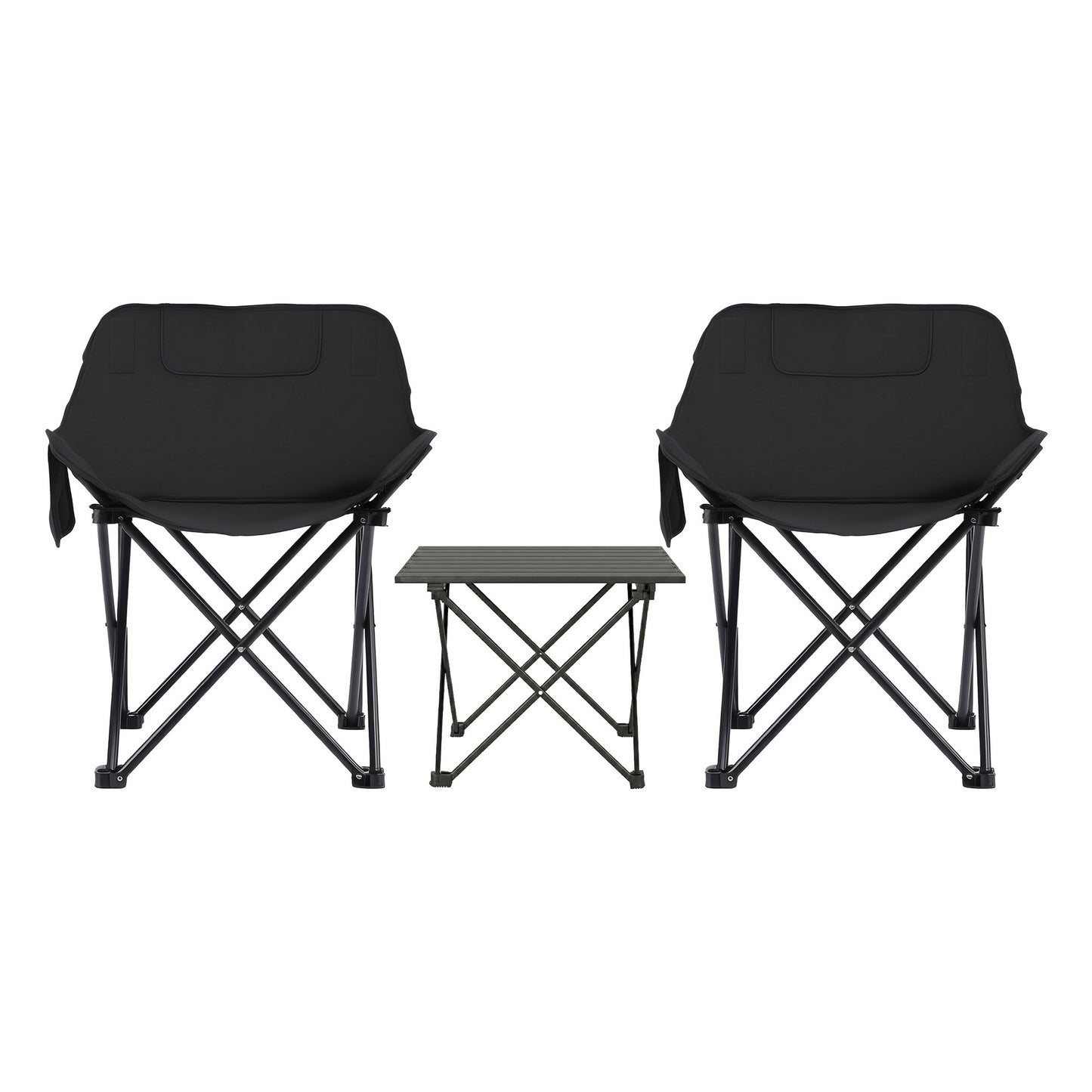 Weisshorn 3pc Camping Table Chair Set Outdoor Folding Aluminium Portable Picnic CAMP-MOON-BKX2-ALUM-40
