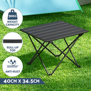 Weisshorn 3pc Camping Table Chair Set Outdoor Folding Aluminium Portable Picnic CAMP-MOON-BKX2-ALUM-40