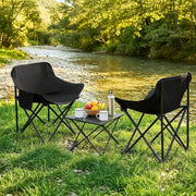 Weisshorn 3pc Camping Table Chair Set Outdoor Folding Aluminium Portable Picnic CAMP-MOON-BKX2-ALUM-40