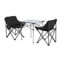 Weisshorn 3pc Camping Table Chair Set Outdoor Folding Aluminium Portable Picnic CAMP-MOON-BKX2-ALUM-70