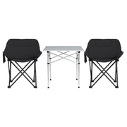 Weisshorn 3pc Camping Table Chair Set Outdoor Folding Aluminium Portable Picnic CAMP-MOON-BKX2-ALUM-70