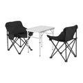 Weisshorn 3pc Camping Table Chair Set Outdoor Folding Aluminium Portable Picnic CAMP-MOON-BKX2-MDF-60