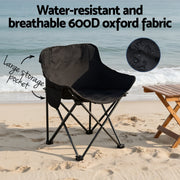 Weisshorn 3pc Camping Table Chair Set Outdoor Folding Aluminium Portable Picnic CAMP-MOON-BKX2-MDF-60