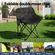 Weisshorn 7pc Camping Table Chair Set Outdoor Folding Aluminium Portable Picnic CAMP-MOON-BKX6-MDF-240