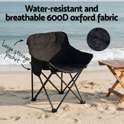 Weisshorn 7pc Camping Table Chair Set Outdoor Folding Aluminium Portable Picnic CAMP-MOON-BKX6-MDF-240