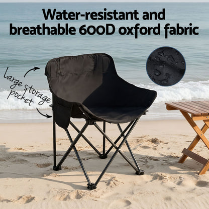Weisshorn 7pc Camping Table Chair Set Outdoor Folding Aluminium Portable Picnic CAMP-MOON-BKX6-MDF-240