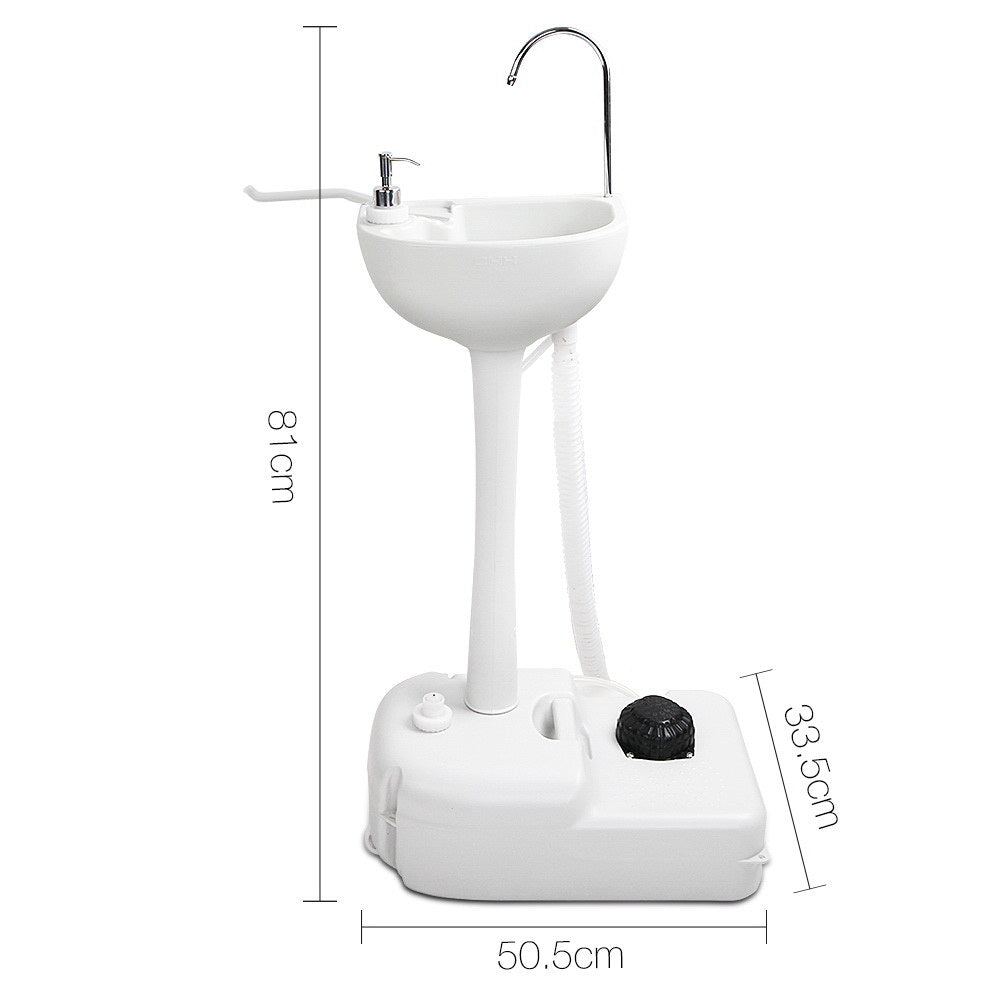 Weisshorn Camping Basin Portable Hand Wash Sink Stand 19L Capacity CAMP-STAND-19L-GREY