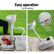 Weisshorn Camping Basin Portable Hand Wash Sink Stand 43L Capacity CAMP-STAND-43L-GREY