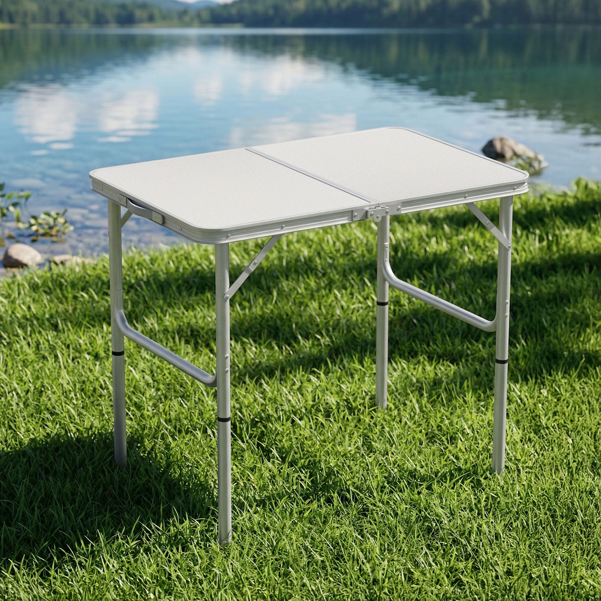 Weisshorn Folding Camping Table 90CM Adjustable Portable Outdoor Picnic Desk CAMP-T-MDF-90