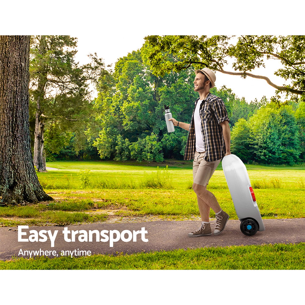 Weisshorn 40L Portable Wheel Water Tank Camping Caravan Storage Grey CAMP-TANK-40L-GREY