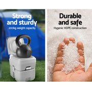 Weisshorn 20L Portable Camping Toilet Outdoor Flush Potty Boating CAMP-TOILET-20L-T