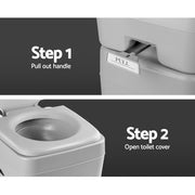 Weisshorn 20L Portable Camping Toilet Outdoor Flush Potty Boating CAMP-TOILET-20L-T