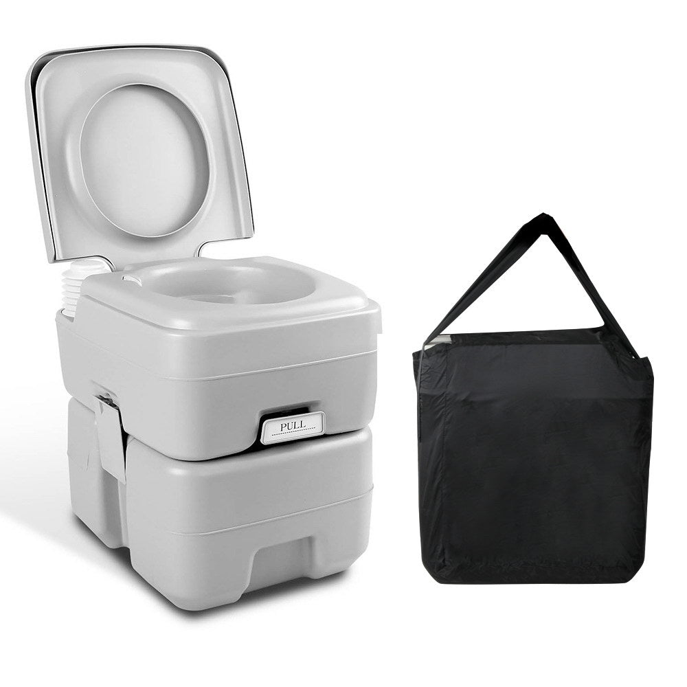 Weisshorn 20L Portable Camping Toilet Outdoor Flush Potty Boating With Bag CAMP-TOILET-20L-T-FC