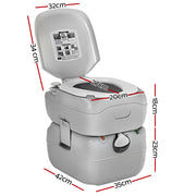 Weisshorn 22L Portable Camping Toilet Outdoor Flush Potty Boating CAMP-TOILET-22L-T