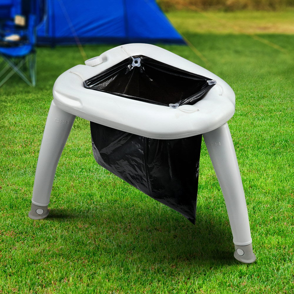 Weisshorn Portable Folding Toilet Camping Outdoor Caravan Plastic Bag CAMP-TOILET-EPOT-HL-GR