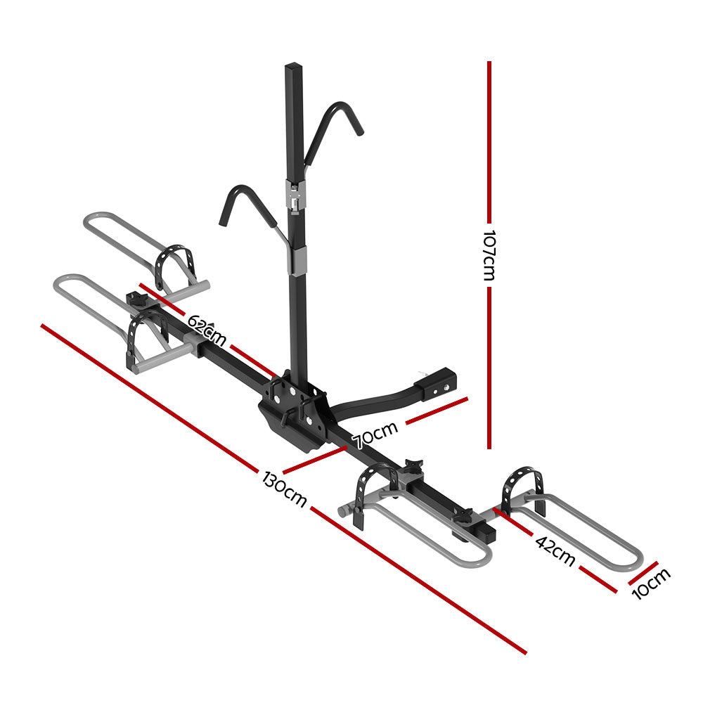 Giantz 2 Bicycle Bike Carrier Rack Car 2" Hitch Mount Platform Foldable Black,Giantz 2 Bicycle Bike Carrier CAR-B-BK-CARRIER-EURO2-BK