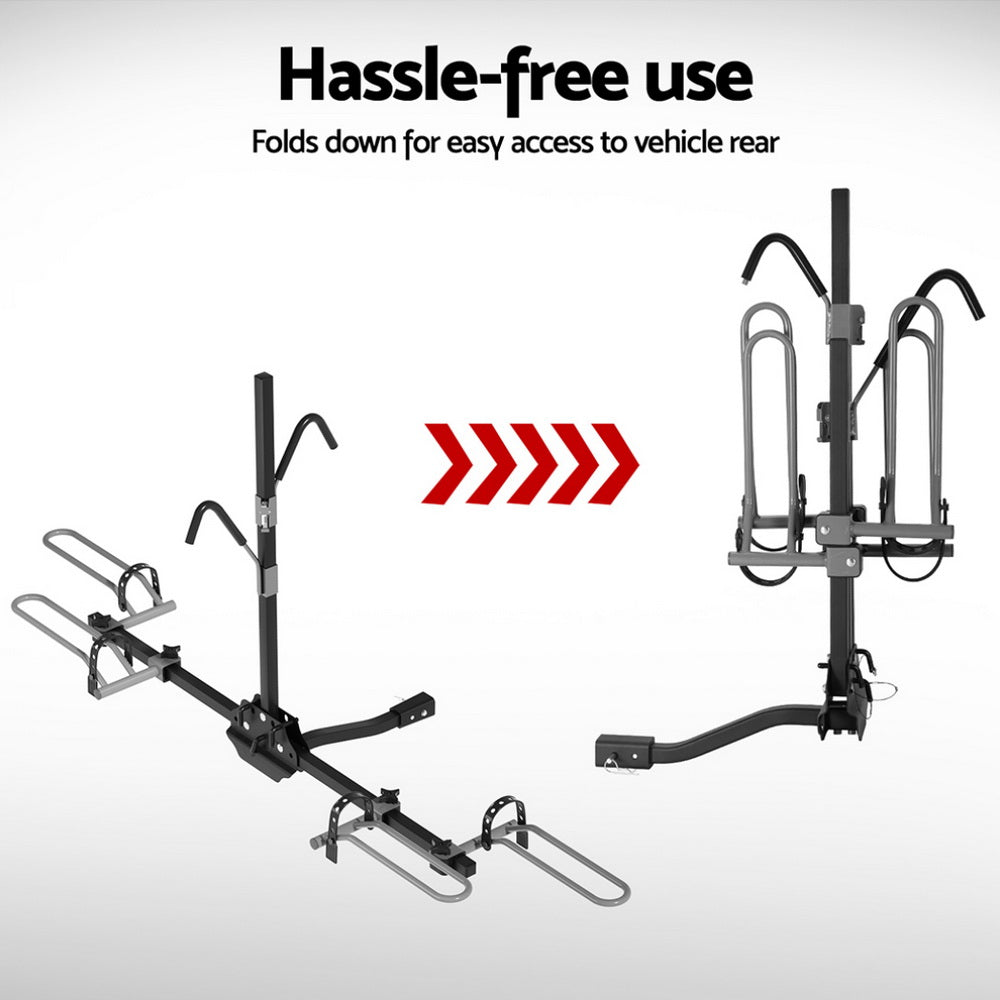 Giantz 2 Bicycle Bike Carrier Rack Car 2" Hitch Mount Platform Foldable Black,Giantz 2 Bicycle Bike Carrier CAR-B-BK-CARRIER-EURO2-BK