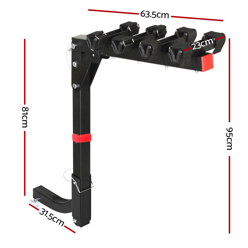Giantz 4 Bicycle Bike Carrier Rack Car 2" Hitch Mount Foldable Black,Giantz 4 Bicycle Bike Carrier Rack Car CAR-B-BK-CARRIER-FOLD4