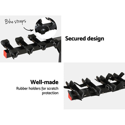 Giantz 4 Bicycle Bike Carrier Rack Car 2" Hitch Mount Foldable Black,Giantz 4 Bicycle Bike Carrier Rack Car CAR-B-BK-CARRIER-FOLD4