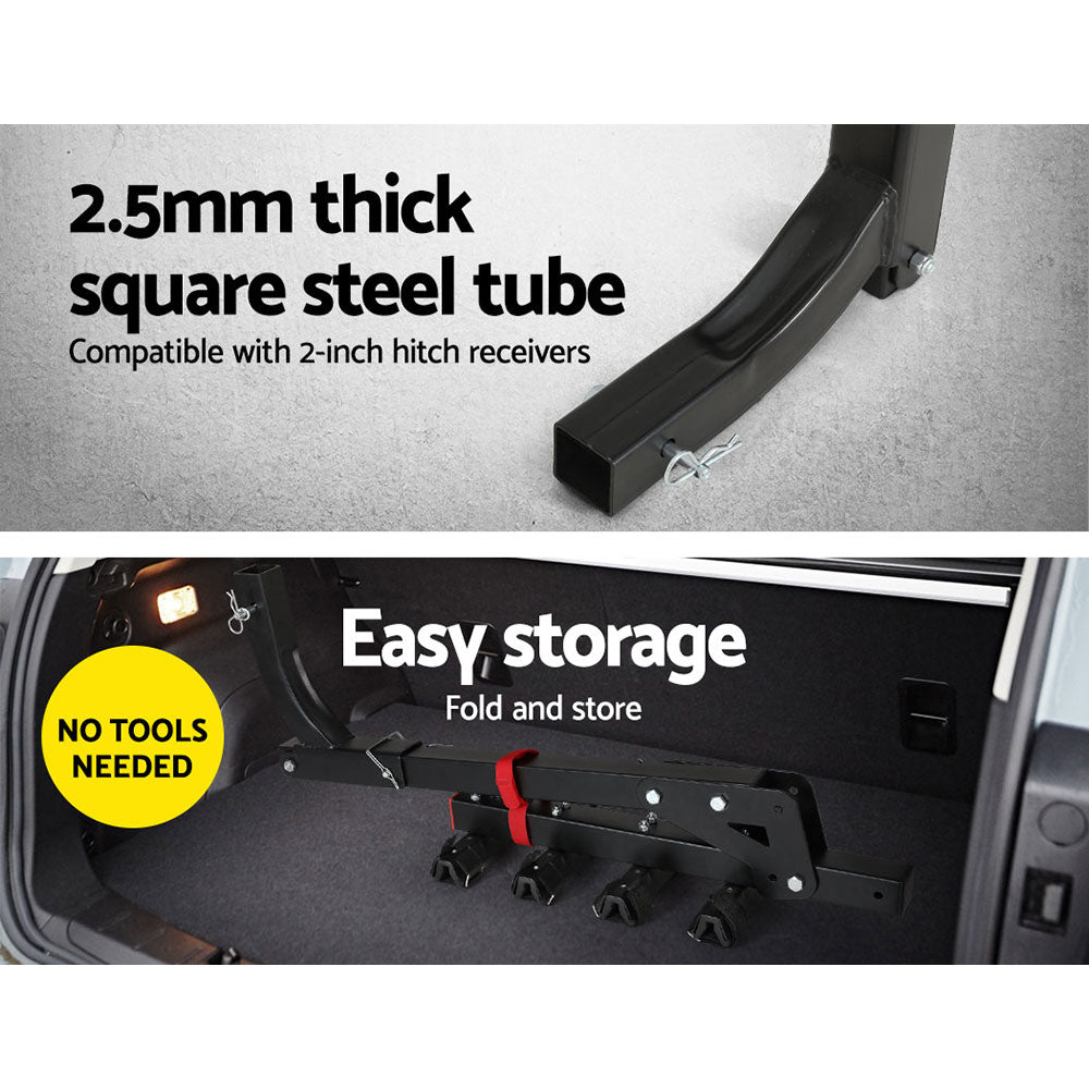 Giantz 4 Bicycle Bike Carrier Rack Car 2" Hitch Mount Foldable Black,Giantz 4 Bicycle Bike Carrier Rack Car CAR-B-BK-CARRIER-FOLD4