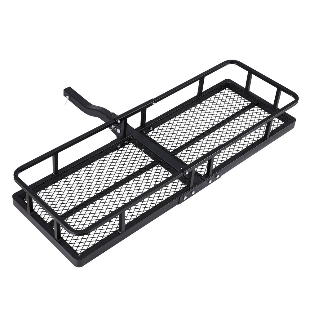 Giantz Universal Car Roof Rack Foldable Hitch Basket Cargo Carrier 152cm Black CAR-B-REARBASKET-FOLD-153-BK