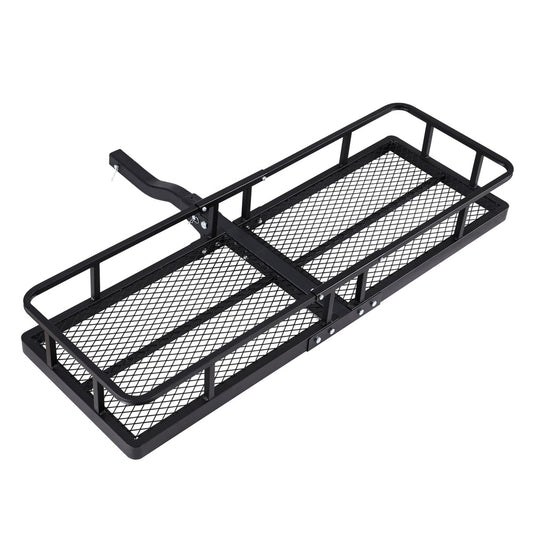 Giantz Universal Car Roof Rack Foldable Hitch Basket Cargo Carrier 152cm Black CAR-B-REARBASKET-FOLD-153-BK