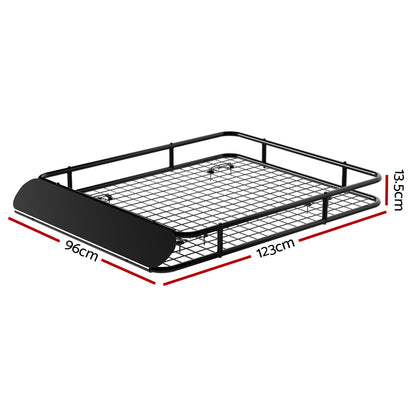 Giantz Universal Car Roof Rack Basket Luggage Vehicle Cargo Carrier 123cm Black CAR-B-RFBASKET-123