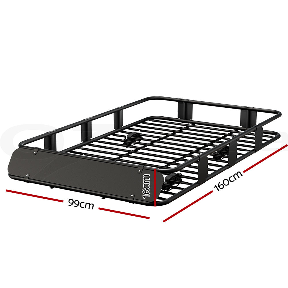 Giantz Universal Car Roof Rack Basket Luggage Vehicle Cargo Carrier 160cm Black CAR-B-RFBASKET-164