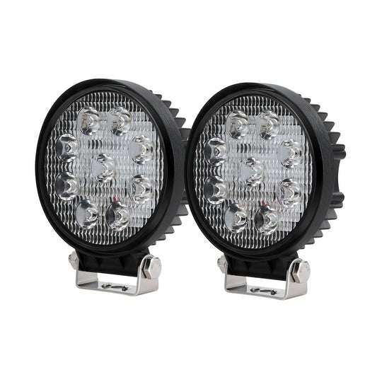 Giantz Pair LED Driving Lights 4.5 Inch Flood Spot Lights Car Truck SUV 12V 24V CAR-DL-LED-RO-5-SET-BK