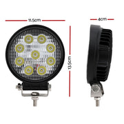 Giantz Pair LED Driving Lights 4.5 Inch Flood Spot Lights Car Truck SUV 12V 24V CAR-DL-LED-RO-5-SET-BK