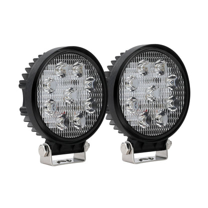 Giantz Pair LED Driving Lights 4.5 Inch Flood Spot Lights Car Truck SUV 12V 24V CAR-DL-LED-RO-5-SET-BK