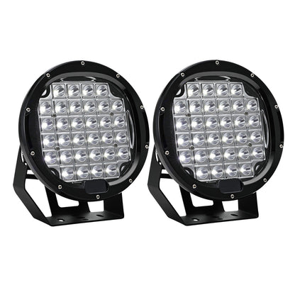 Giantz Pair LED Driving Lights 9 Inch Flood Spot Lights Car Truck SUV 12V 24V CAR-DL-LED-RO-9-SET-BK