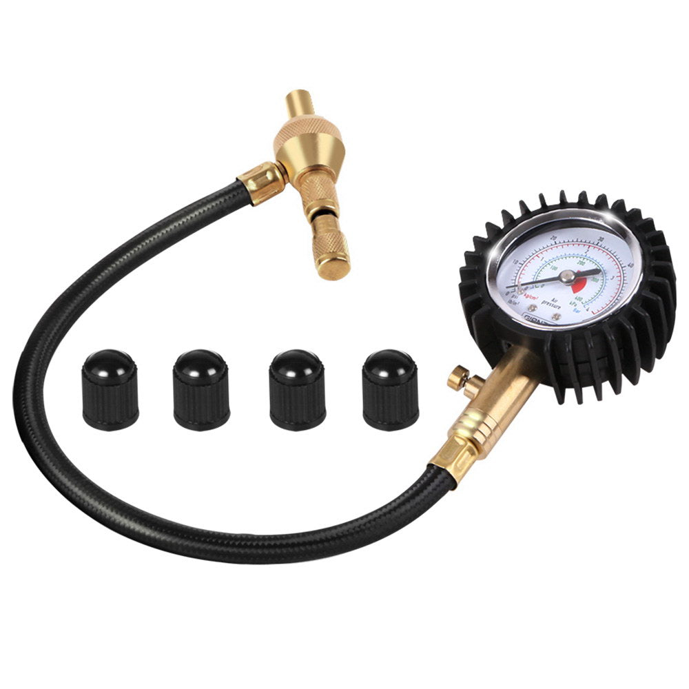 Giantz 4X4 4WD Gauge Valve Rapid Tyre/Tire Deflator CAR-GAUGE-BK