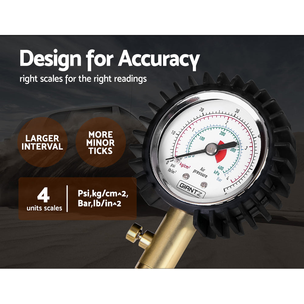 Giantz 4X4 4WD Gauge Valve Rapid Tyre/Tire Deflator CAR-GAUGE-BK
